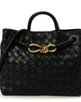 Nappa Intrecciato Small Andiamo Shoulder Bag Black