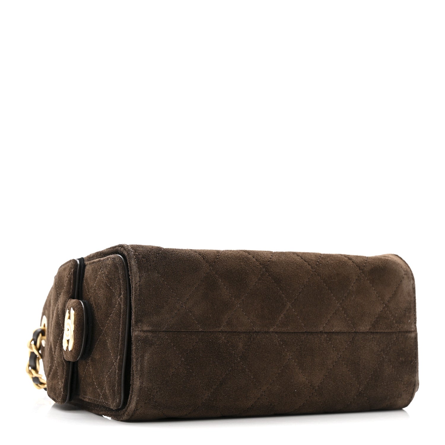 Suede Quilted Mini CHNL 25 Handbag Dark Brown