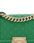 Caviar Quilted Small Boy Flap Green