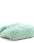 Shearling Quilted Monogram Loulou Puffer Pouch Clutch Iced Mint