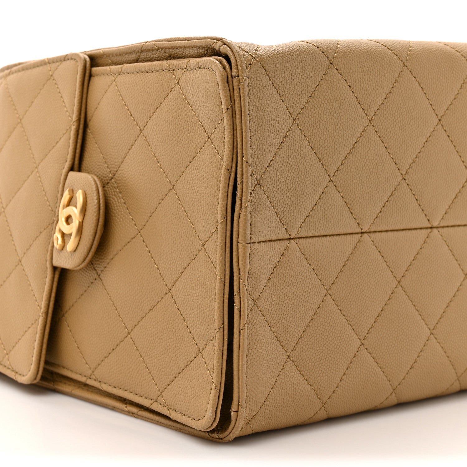 Caviar Quilted Medium CHNL 25 Handbag Dark Beige