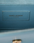 Smooth Calfskin Small Classic Monogram Kate Tassel Satchel Turquoise
