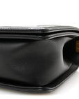 Calfskin Caviar Suede Chevron New Medium Boy Flap Black