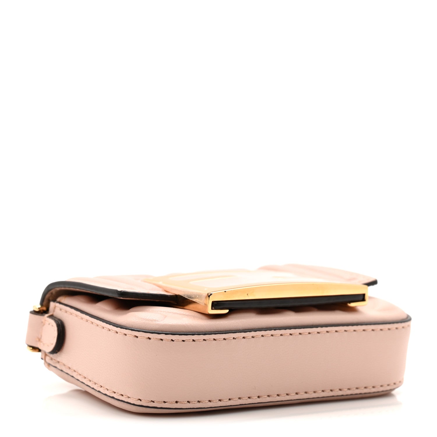 Nappa Matisse FF Embossed Nano Maxi Buckle Baguette Charm Rosa Quarzo