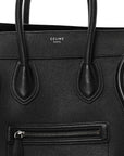 Drummed Calfskin Mini Luggage Black