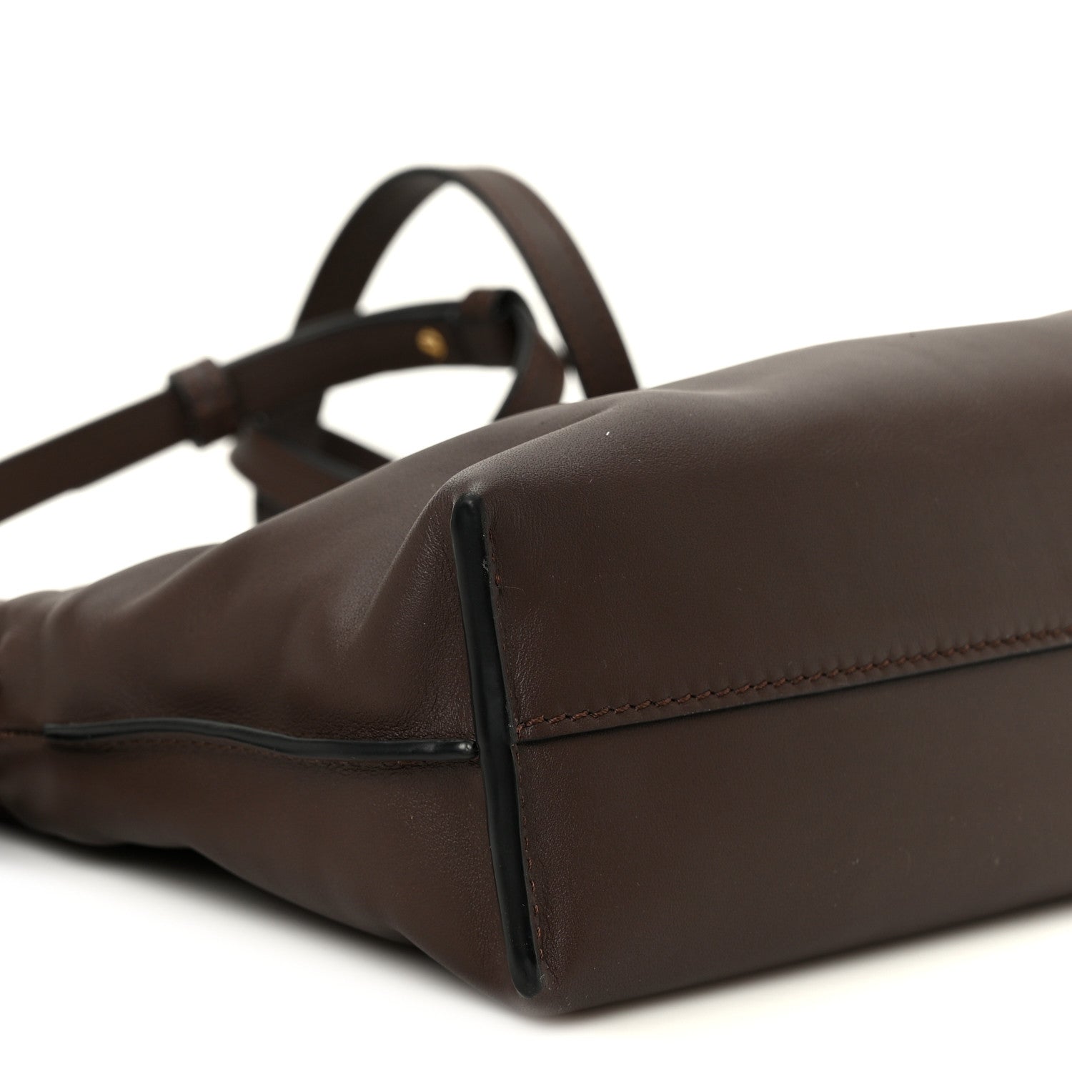 Nappa Flamenco Knot Clutch Chocolate