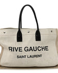 Linen Calfskin Rive Gauche Tote Optic White