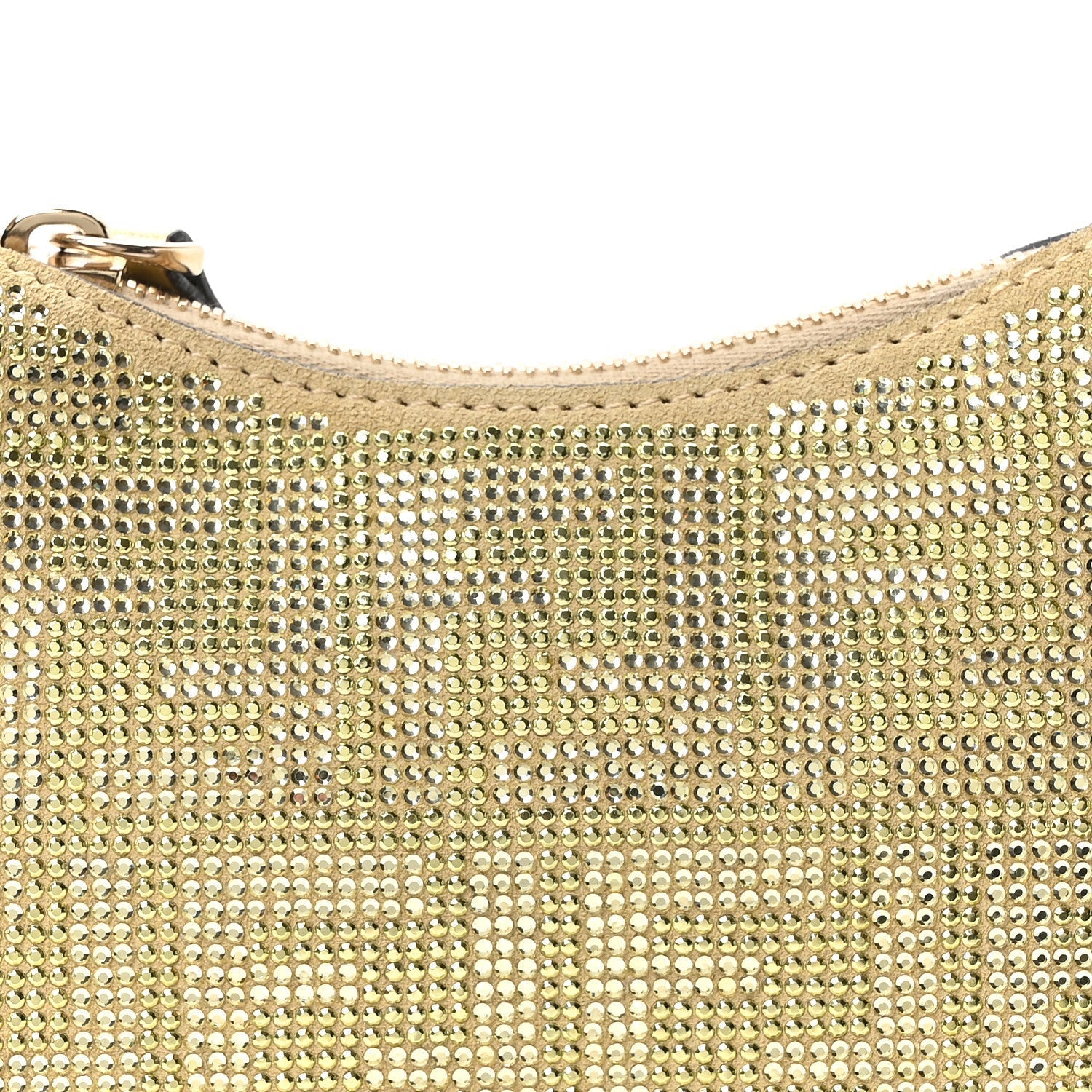 Crystal Vitello Laminato Suede FF Nano FNDIgraphy Hobo Bag Platino