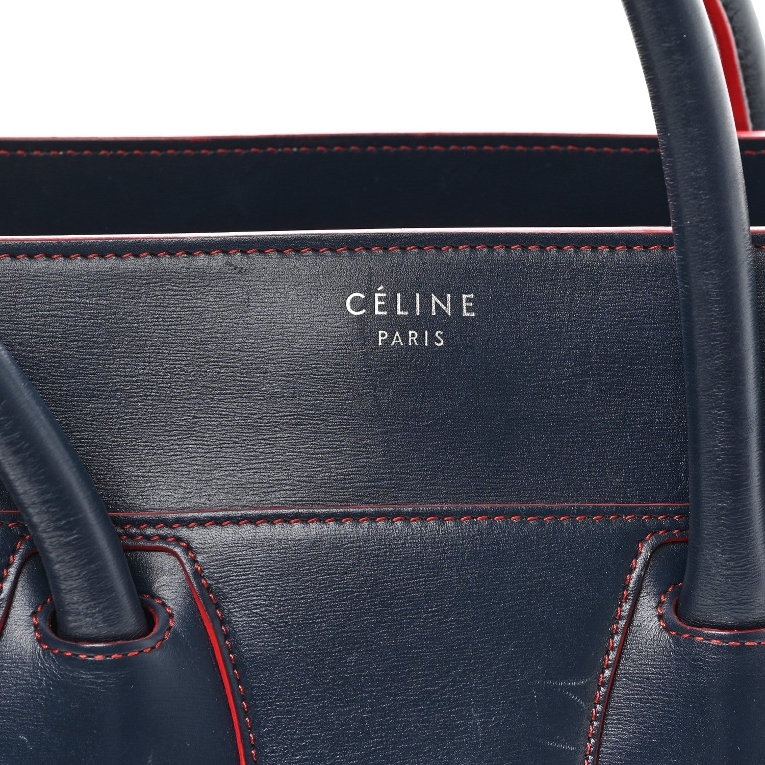 Smooth Calfskin Mini Luggage Navy Red