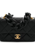 Caviar Quilted Funky Match Mini Flap Black