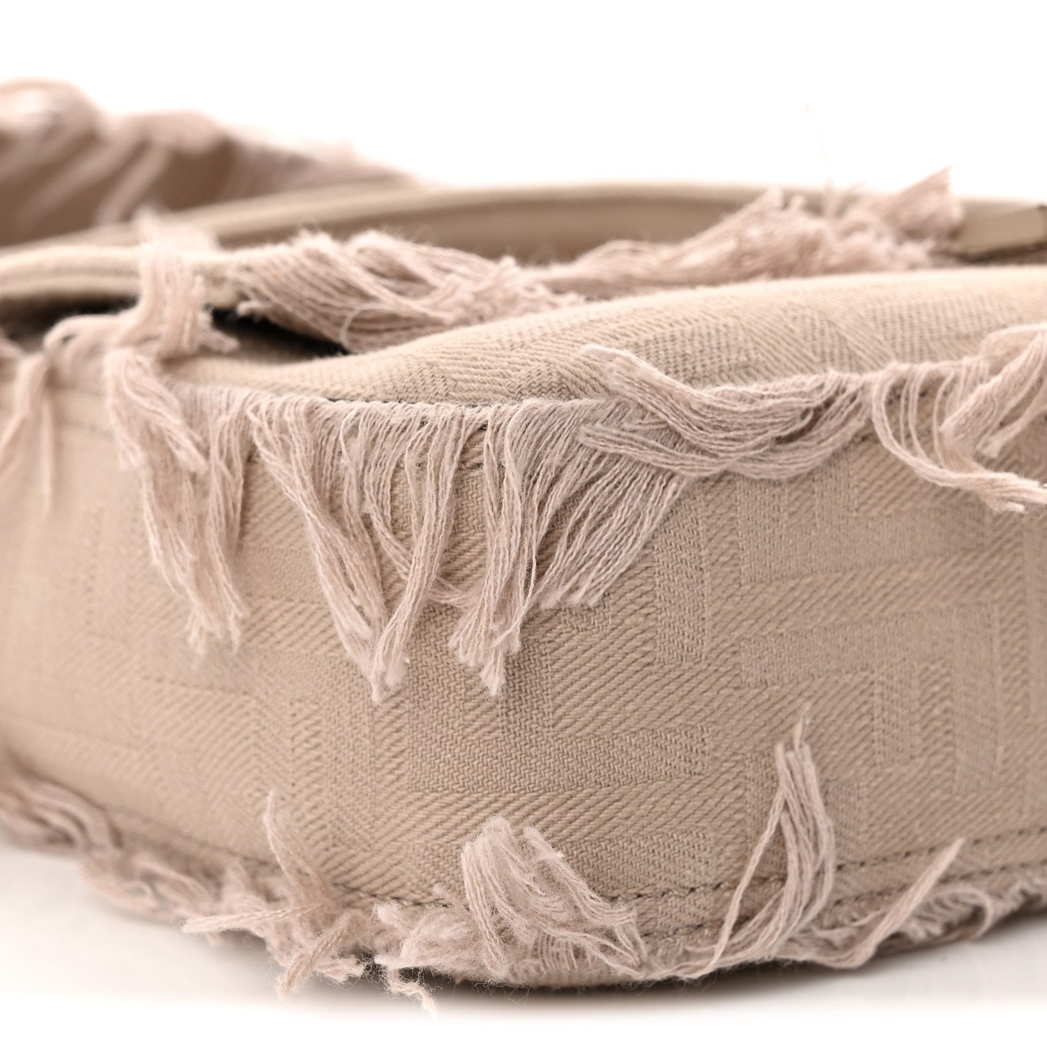 Nylon Fabric Jacquard FF Fringed Baguette Cuoio Pietra
