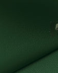 Metallic Caviar Quilted Jumbo Double Flap Green