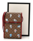 X DORAEMON Mini Vintage GG Supreme Monogram Mini Crossbody Bag Beige Cherry Red