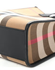 Calfskin House Check Small N/S Tote Black