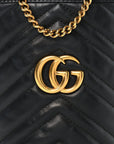 Calfskin Matelasse Mini GG Marmont 2.0 Bucket Bag Black
