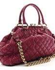 Calfskin Quilted Leather Stam Bag Pink