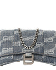 Denim BB Monogram Hourglass Chain Bag Blue