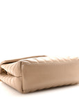 Calfskin Y Quilted Monogram Small Loulou Chain Satchel Dark Beige