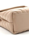 Calfskin Y Quilted Monogram Small Loulou Chain Satchel Dark Beige