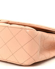 Caviar Quilted Medium Double Flap Light Pink