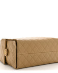Caviar Quilted Medium CHNL 25 Handbag Dark Beige