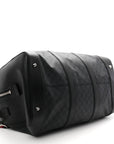 Soft GG Supreme Monogram Appia Calfskin Web Large Carry On Duffle Bag Black Grey