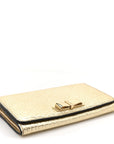 Metallic Heritage Grain Penrose Bow Continental Wallet Gold
