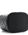 Lambskin Quilted Trendy Vanity Case Black