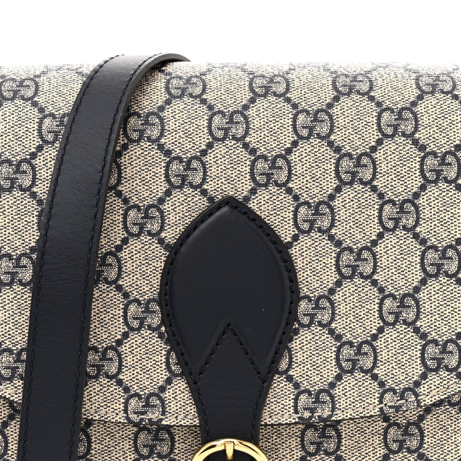 GG Supreme Monogram Small Messenger Shoulder Bag Beige Blue Navy