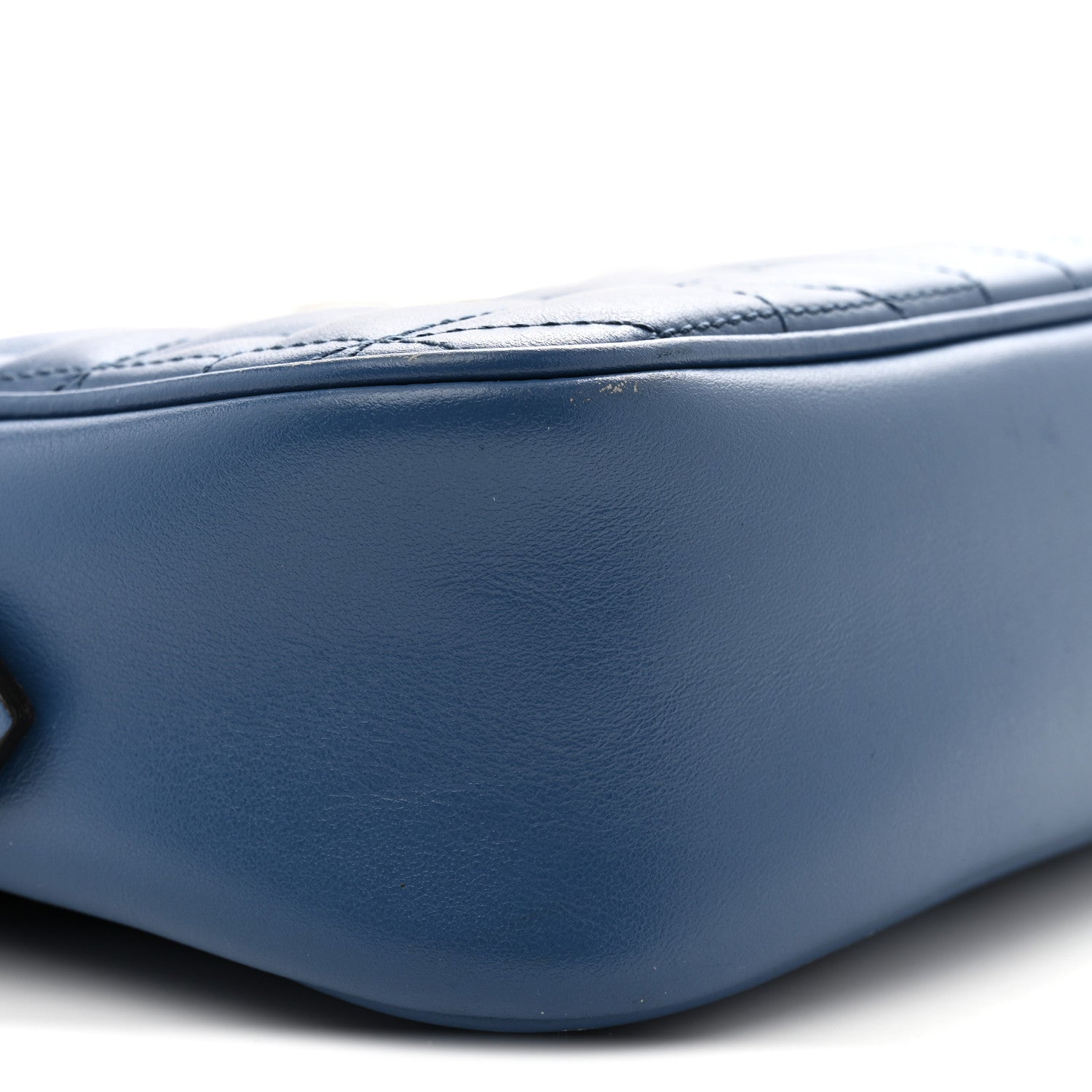 Calfskin Matelasse Aria Small GG Marmont Chain Shoulder Bag Clear Blue