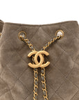 Suede Quilted Medium CHNL 25 Handbag Dark Grey