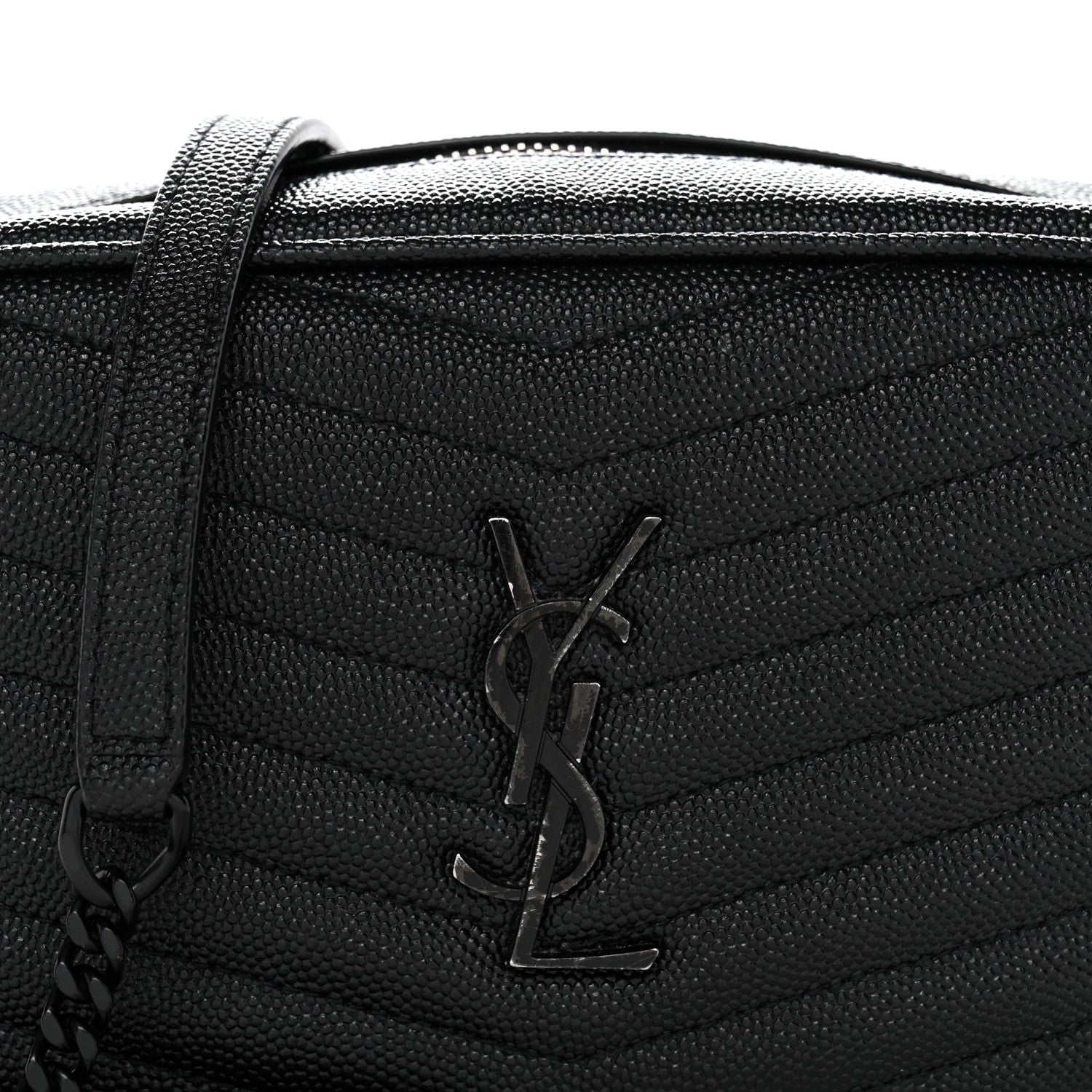 Grain De Poudre Matelasse Monochrome Monogram Mini Lou Camera Bag Black