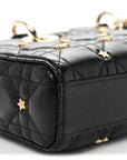 Lambskin Cannage Butterfly Studs Small Lady D-Joy Black