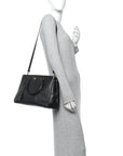 Saffiano Medium Galleria Double Zip Tote Black