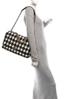 Tweed Quilted Maxi CHNL 19 Flap Black Ecru White