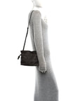 Nappa Flamenco Knot Clutch Chocolate