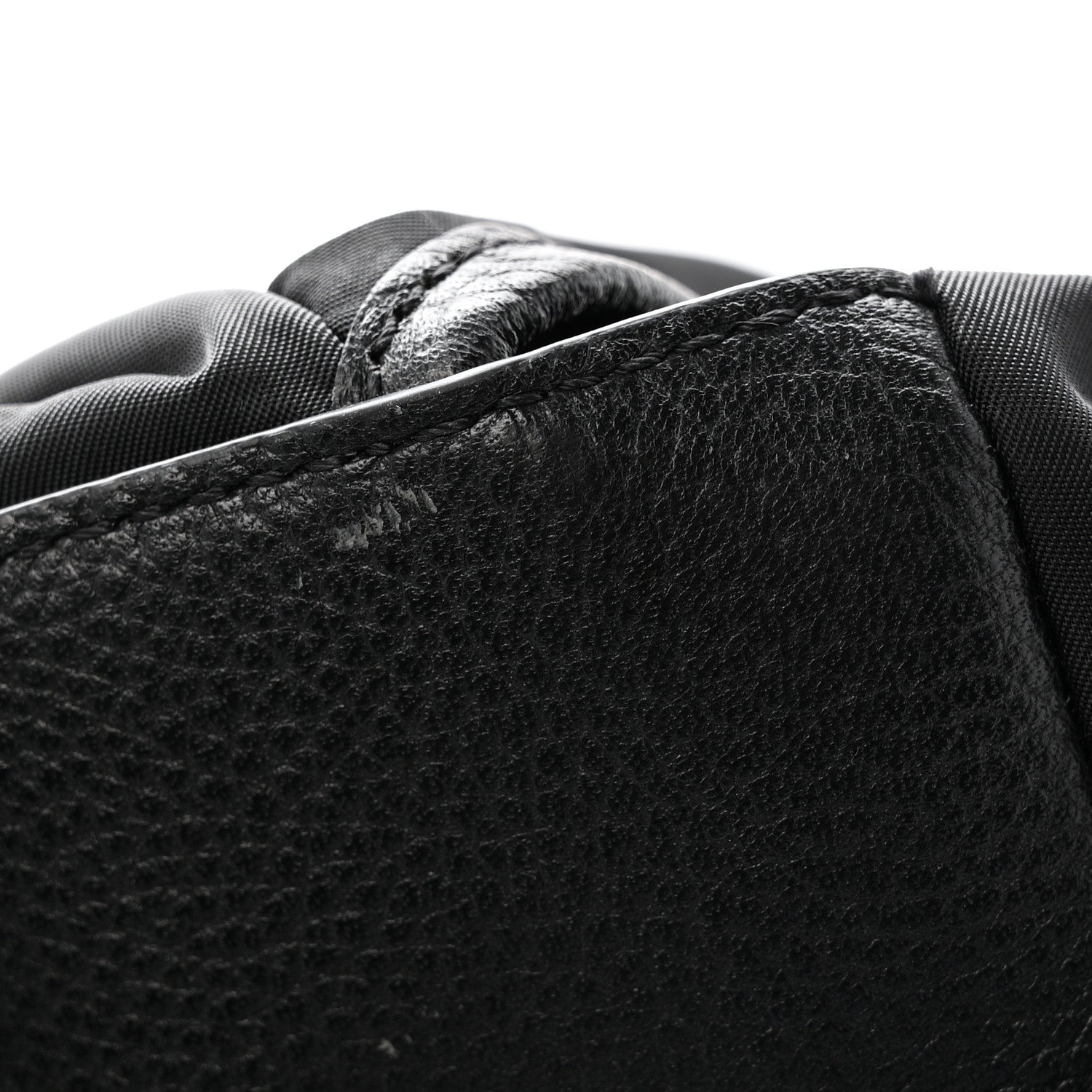 Nylon Grained Calfskin Watson Diaper Bag Black