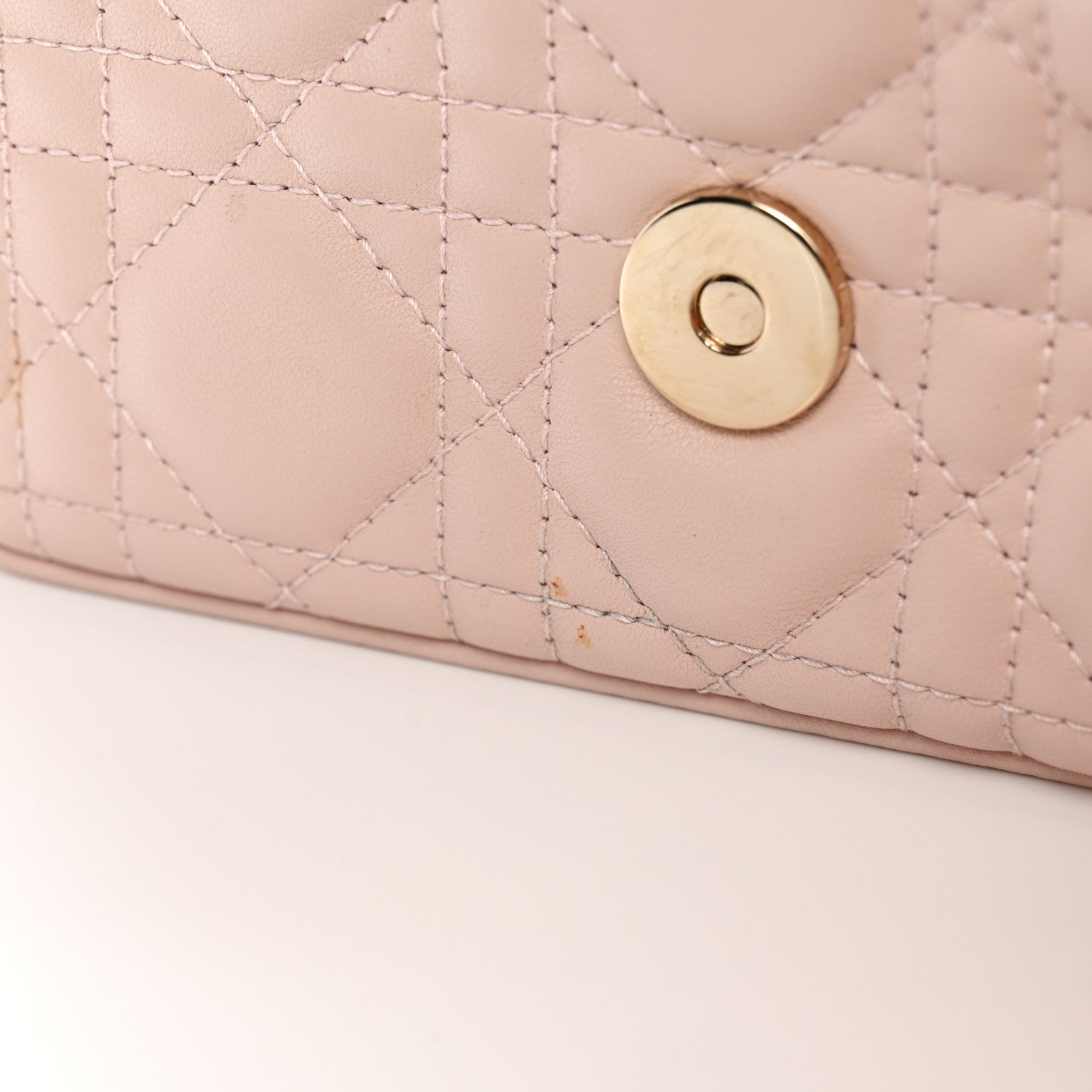 Lambskin Cannage D1OR Talk Phone Pouch Rose Poudre