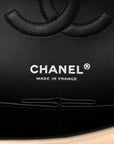 Metallic Lambskin Quilted Medium Double Flap Gold Black