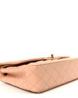 Caviar Quilted Medium Double Flap Light Pink