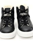 Calfskin Woolskin Daydream Sneakers 39 Black Ecru
