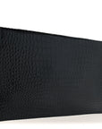 Calfskin Crocodile Embossed Uptown Monogram Pouch Black