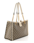 GG Supreme Monogram Medium Padlock Tote White