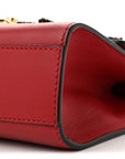 Calfskin Crystal Star Embroidered Small Padlock Shoulder Bag Hibiscus Red