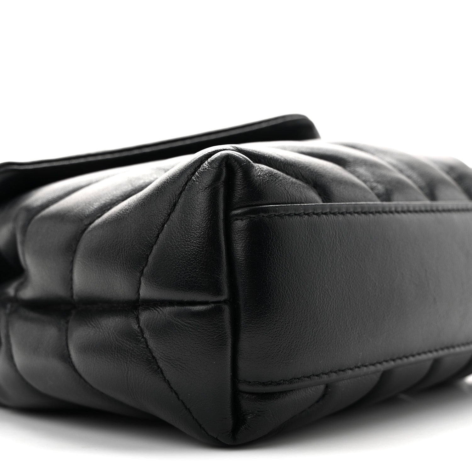 Calfskin Y Quilted Monogram Toy Loulou Crossbody Bag Black