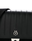 Calfskin Canvas Never Still Crossbody Flap Bag Black