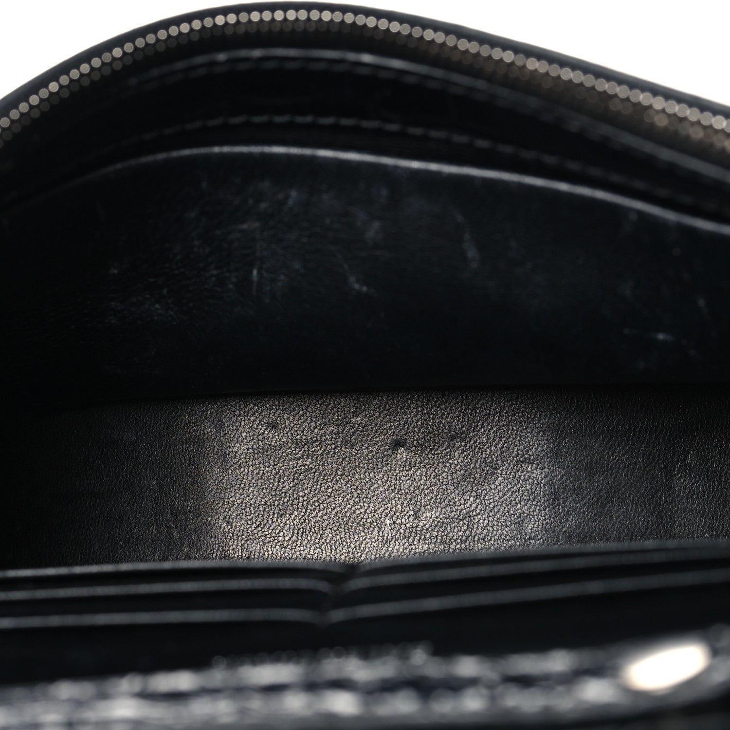 Shiny Calfskin Monochrome Crocodile Embossed Hourglass Chain Bag Black