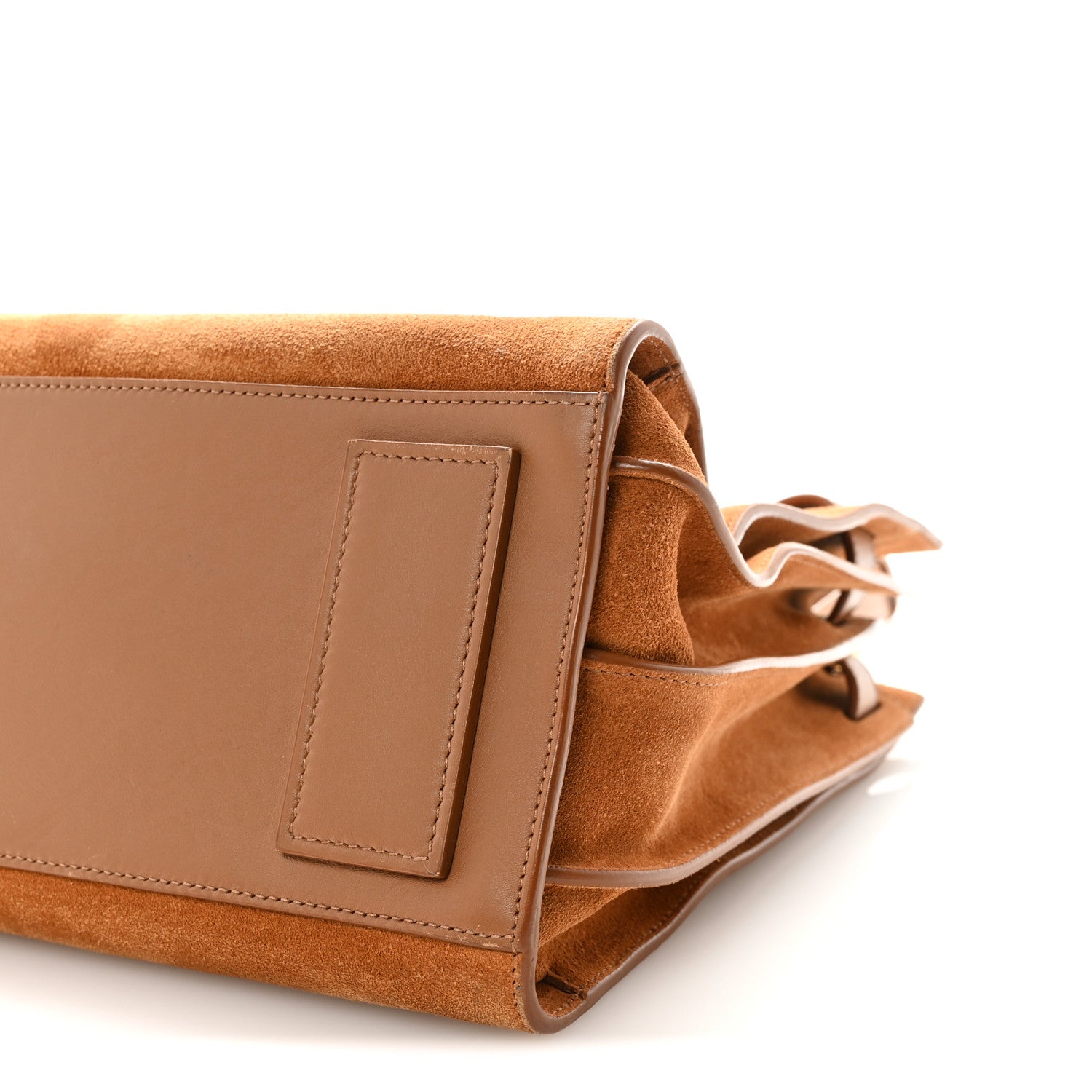 Suede Calfskin Studded Small Sac De Jour Caramel Cognac