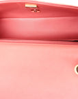 Iridescent Lambskin Quilted Mini Rectangular Flap Pink