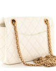 Aged Calfskin Quilted 2.55 Reissue Mini Flap White